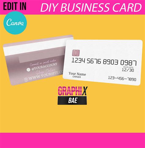 Business Credit Card Template DIY Credit Business Branding | Etsy