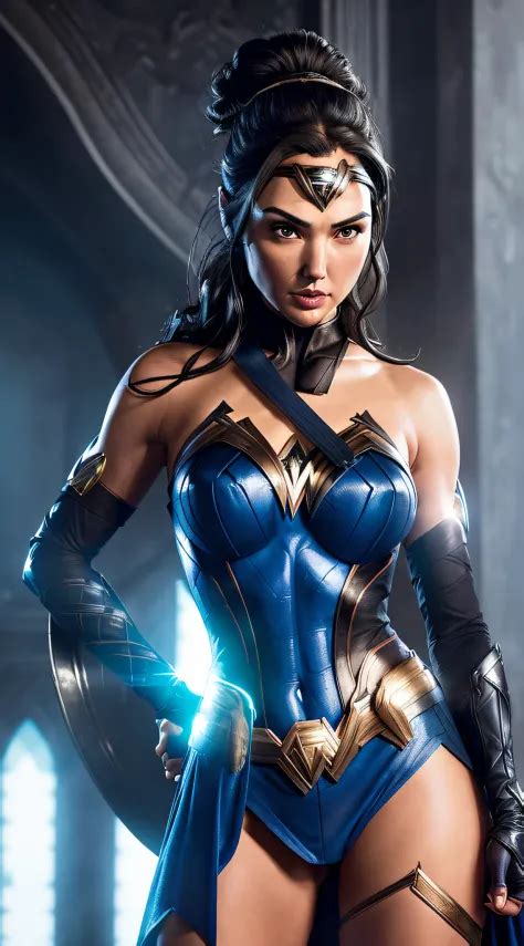 Actess Gal Gadot As Kitana From Mortal Kombat In The Temple