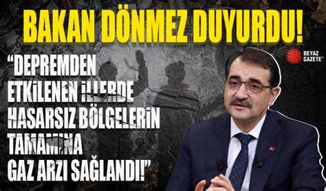 Bakan Dönmez Depremden etkilenen illerde hasarsız bölgelerin tamamında