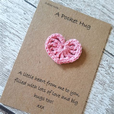 Pocket Hug Heart Thoughtful Gift Crochet Hug Gift Etsy Singapore