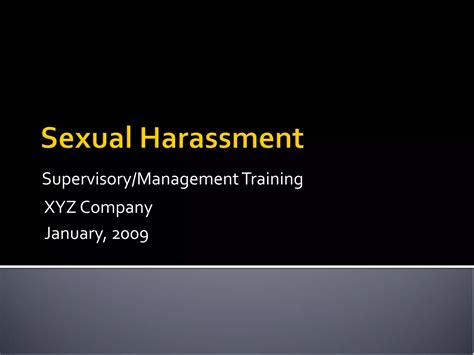 Sexual Harassment Prevention For Supervisors Ppt