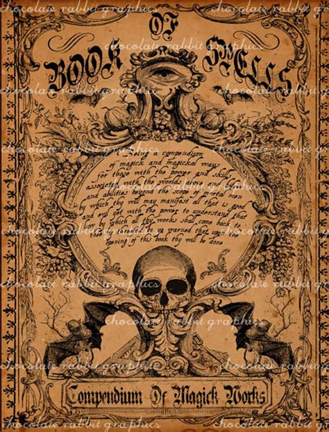 Witch Spell Book Cover Halloween Digital Download Printable | Etsy