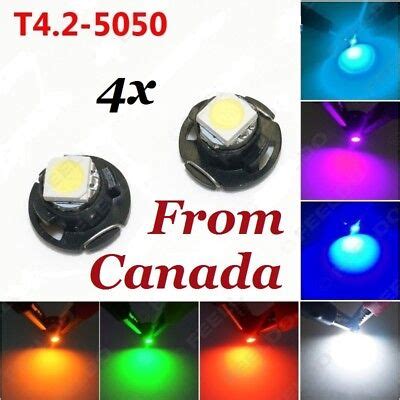 4x T4 2 1SMD 1210 Instrument LED Light Bulb Neo Wedge Dash Panel Gauges