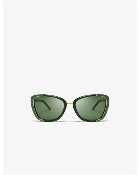 Tory Burch Eleanor Cat Eye Sunglasses In Green Lyst