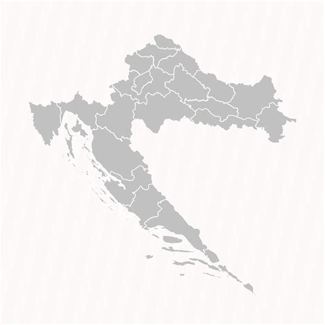 detailed map  croatia  states  cities  vector art