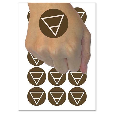 Triangle Witch Symbol Earth Wicca Element Water Resistant Temporary Tattoo Set Fake Body Art