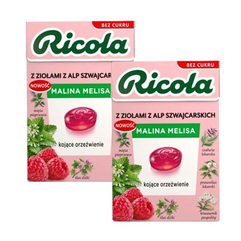 Ricola Cukierki Zio Owe Bez Cukru Malina Melisa Na Gard O Kaszel X