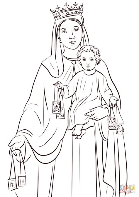 Dibujo De Santisima Virgen Del Monte Carmelo Para Colorear Dibujos