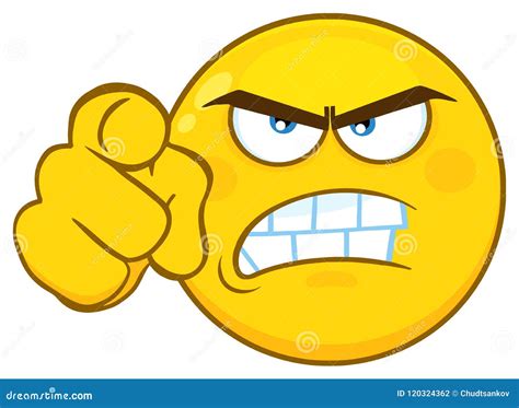 Angry Yellow Cartoon Emoji Face Character with Aggressive Expressions ...