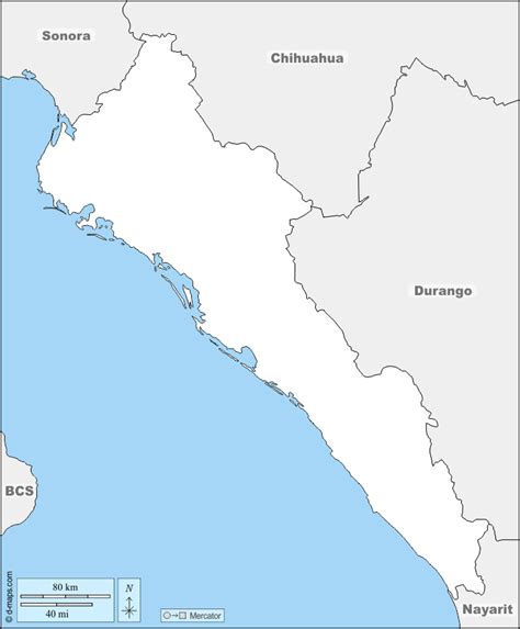 Sinaloa Mapa Gratuito Mapa Mudo Gratuito Mapa En Blanco Gratuito