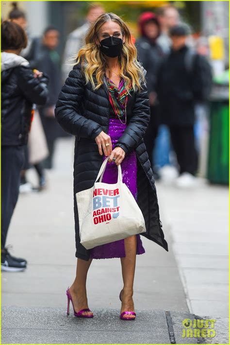 Sarah Jessica Parker Wears Sparkling Purple Skirt On And Just Like