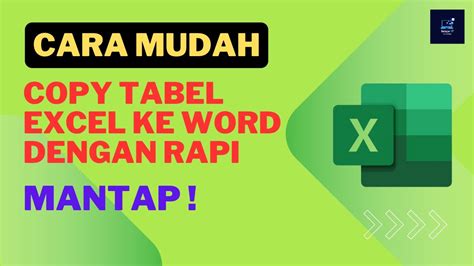 MUDAH BANGET Cara Copy Tabel Excel Ke Word Dengan Rapi YouTube