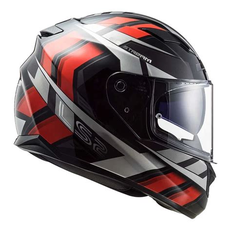 Capacete LS2 FF320 Stream Loop Preto Vermelho Viseira Interna