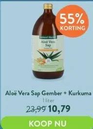 Aloë vera sap gember kurkuma aanbieding bij Holland Barrett