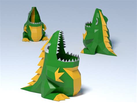 Papercraft 3d Dinosaur Papercraft Pdf Template For Dinosaur Box