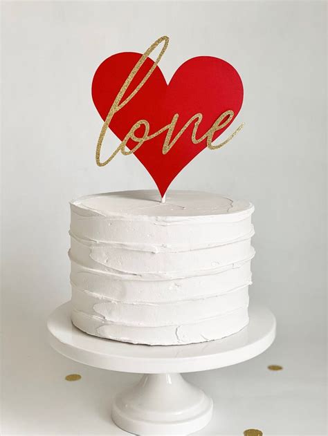 Heart Cake Topper Sweetheart Cake Topper Valentines Day Love Cake Topper Wedding Cake Topper