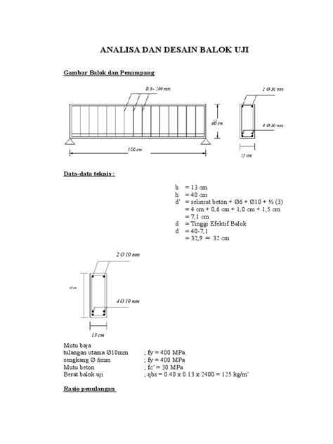PDF Perhitungan Balok Tinggi DOKUMEN TIPS