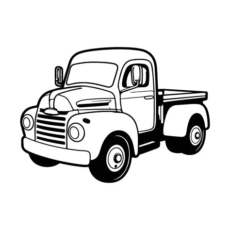 Farm Truck, Vintage Pickup Truck, old farm truck decor 26609912 Vector ...