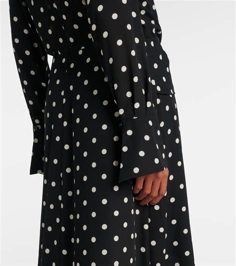 Polka Dot Gathered Midi Dress In Black Nina Ricci Mytheresa