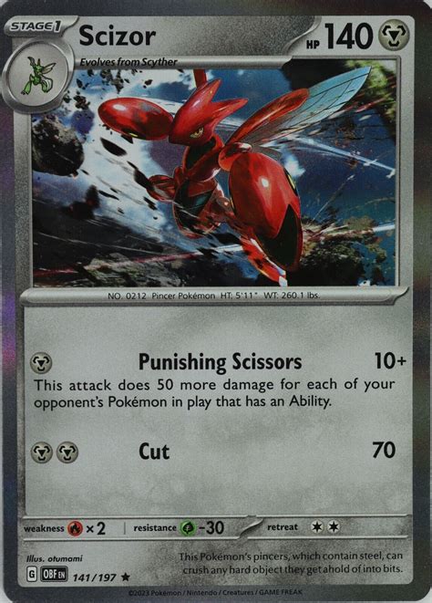 Scizor Pok Mon Obsidian Flames Holo Rare Ebay