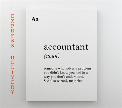 Accountant Canvas Art Definition Poster Accountant T Etsy