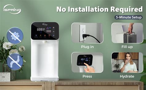 ISpring RCD100 5 Stage Countertop Reverse Osmosis System Instant Hot RO Water Dispenser With UV