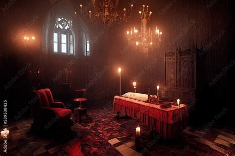 Dracula castle interior with altar for satanic rites and sacrifices by ...