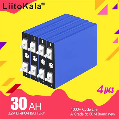 4 Pces Liitokala 3 2v 30ah Lifepo4 Bateria C Lula 30000mah L Tio Ferro