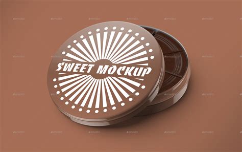 Chocolate Candy Round Tin Mockup Graphics Graphicriver