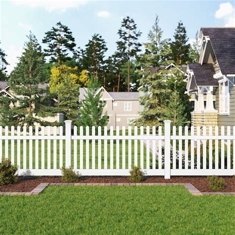 Freedom Lennox Straight 4 Ft H X 8 Ft W White Vinyl Fence Panel No Dig Unassembled In The