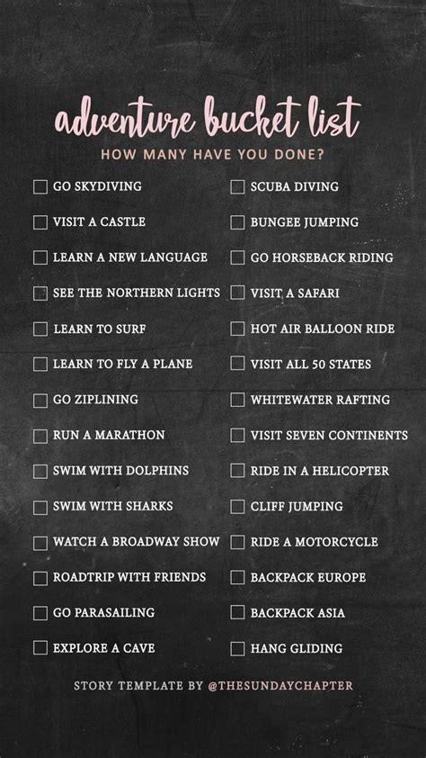 Adventure Travel Bucket List Challenge Instagram Story Template