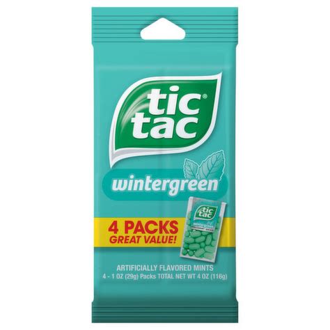 Tic Tac Mints, Wintergreen, 4 Packs