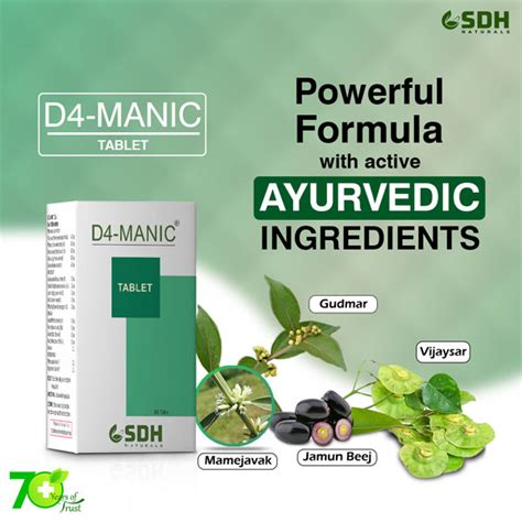 Buy Shree Dhanwantri Herbals D4 Manic Tablet 60 S Online At Discounted