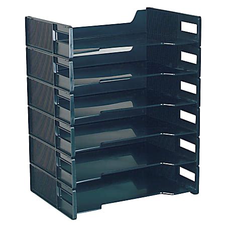 Innovative Storage Designs Stackable Letter Trays Black Pack Of 6 - ODP Business Solutions