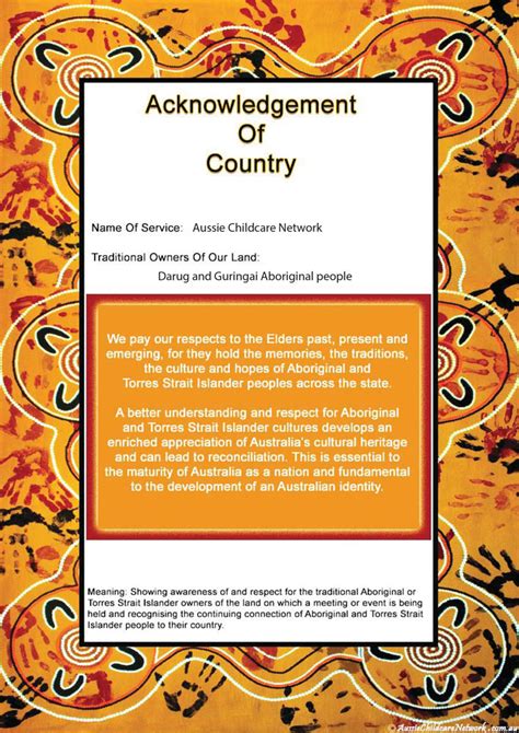 Acknowledgement Of Country - Aussie Childcare Network