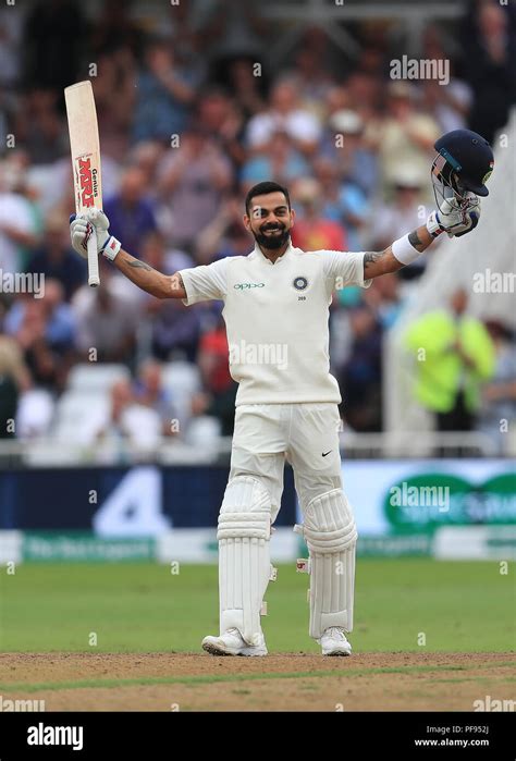 India's Virat Kohli celebrates his century during day three of the ...