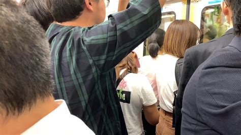 Crowded Trains During Rush Hour In Tokyo Japan Youtube