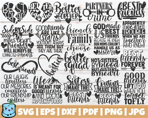 Best Friends Svg Bundle Friendship Quotes Svg Cut Files Etsy Uk