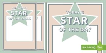 Star Of The Day Star Of The Week Display Twinkl