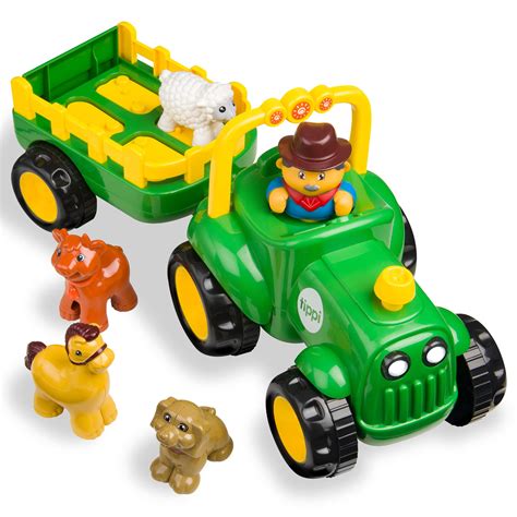 Buy Tippi Farm Tractor & Trailer Set - Drive Along Tractor Toy With ...