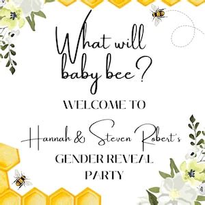 What Will Baby Bee Gender Reveal Sign Welcome Sign Yard Etsy