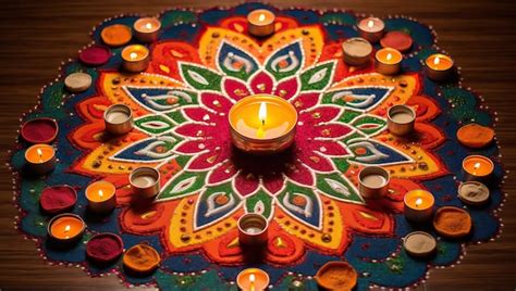 Premium AI Image | Indian Festival Diwali Diwali oil lamps lit on ...