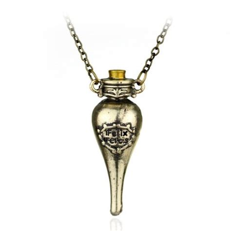 Harry Potter Felix Felicis Potion Bottle Necklace – Gold or Silver ...