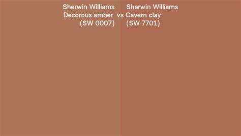 Sherwin Williams Decorous Amber Vs Cavern Clay Side By Side Comparison