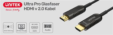 Unitek Ultra Pro Glasfaser Hdmi Kabel Meter Schwarz Hdr Full