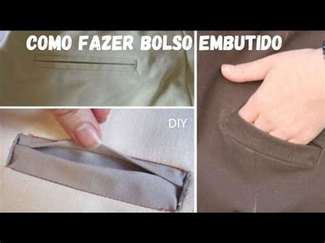 DIY Como fazer Bolso Embutido Costura fácil passo a passo para