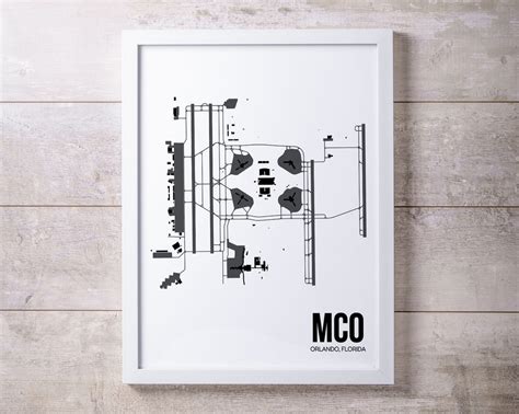 MCO Orlando International Airport Map Print, Orlando, FL, Minimalist ...