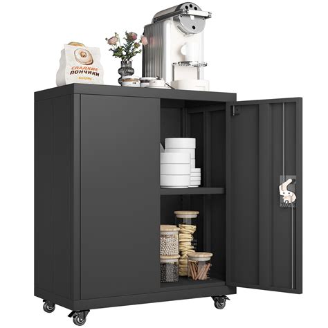 Buy GREATMEET Metal Storage Cabinet Cupboard with Wheels, Garage