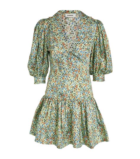 Sale SANDRO Silk Floral Mini Dress Harrods US