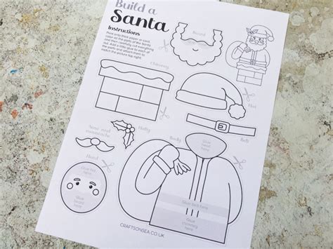 Build A Santa Printable Free Cut And Paste Craft Crafts On Sea